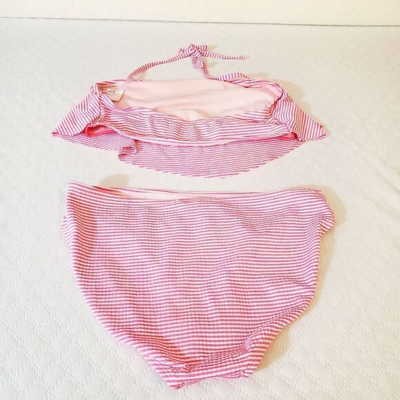 Cat & Jack White and Pink Striped Swimset Size 14-16 ( Girls ) - Picture 3 of 11